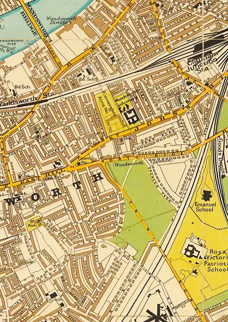 Stanford map of the top of Trinity Road 1904