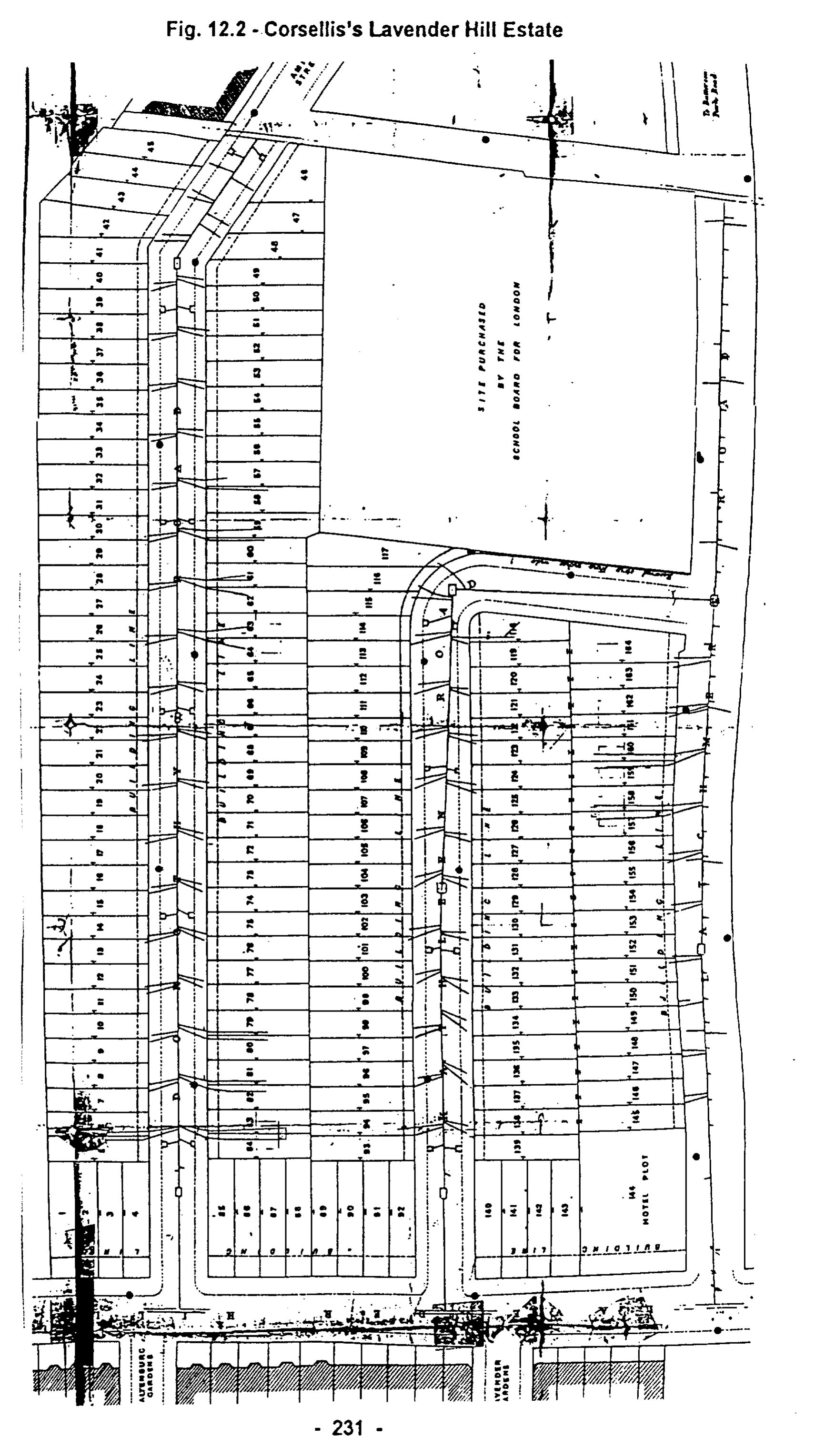 Fig. 12.2 – Corsellis's Lavender Hill Estate