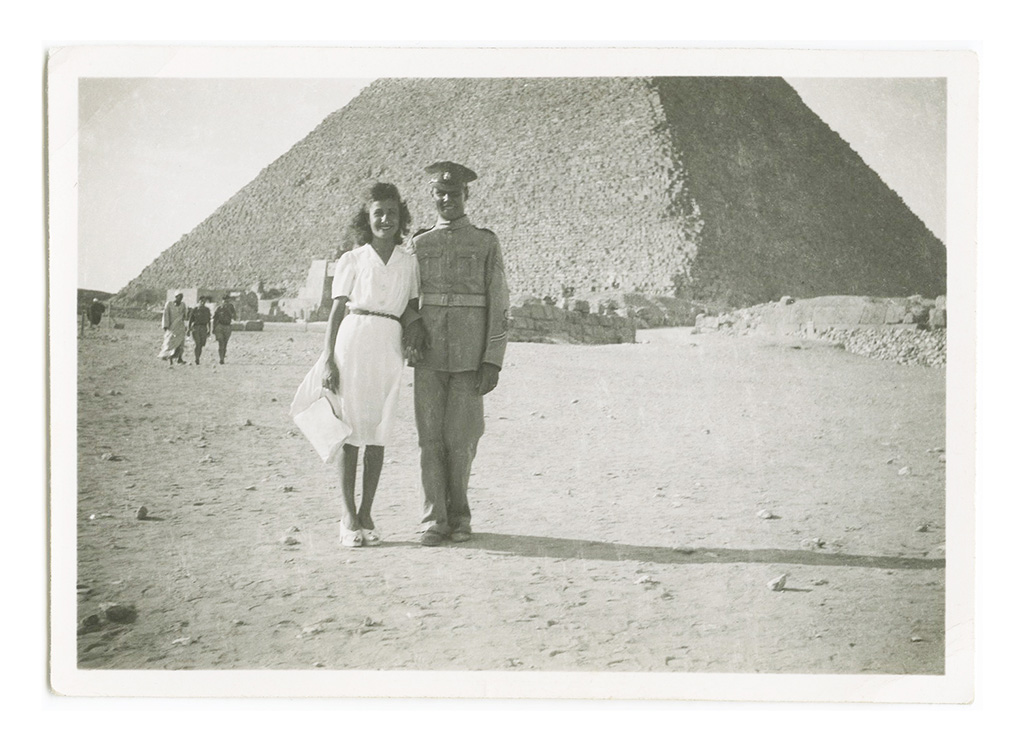 My parents in front of a pyramid at Giza, c.1938-39