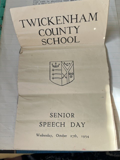 Twickenham County School Senior Speech Day programme, 27 October 1954