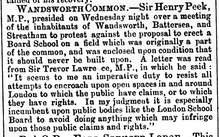 Wandsworth Common. South London Press, 22 December 1883