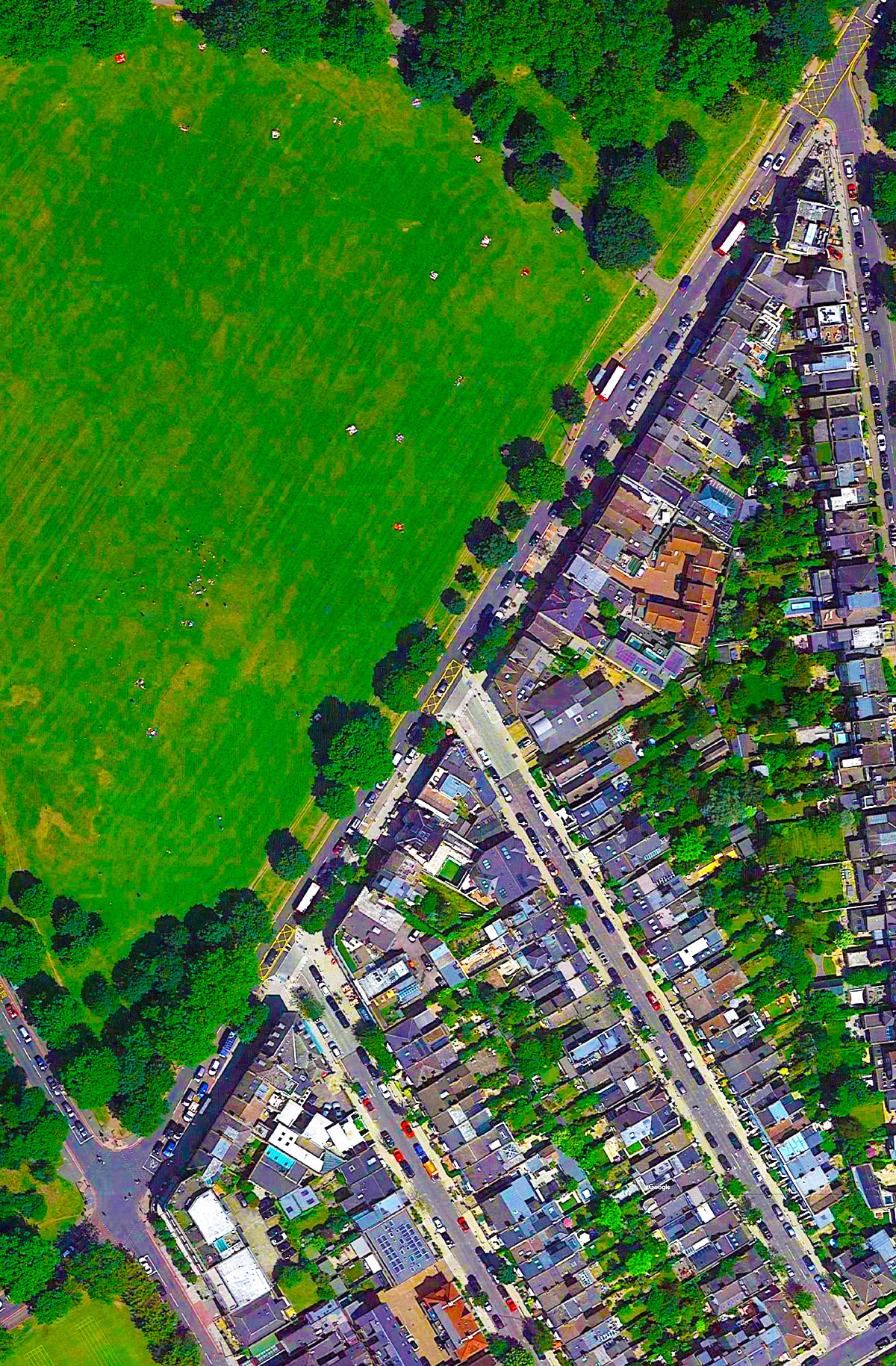 Aerial view of Bellevue Road. Google, 2019.