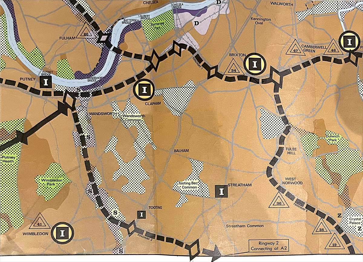 GLC Metropolitan Structure Map 1969, south-west detail