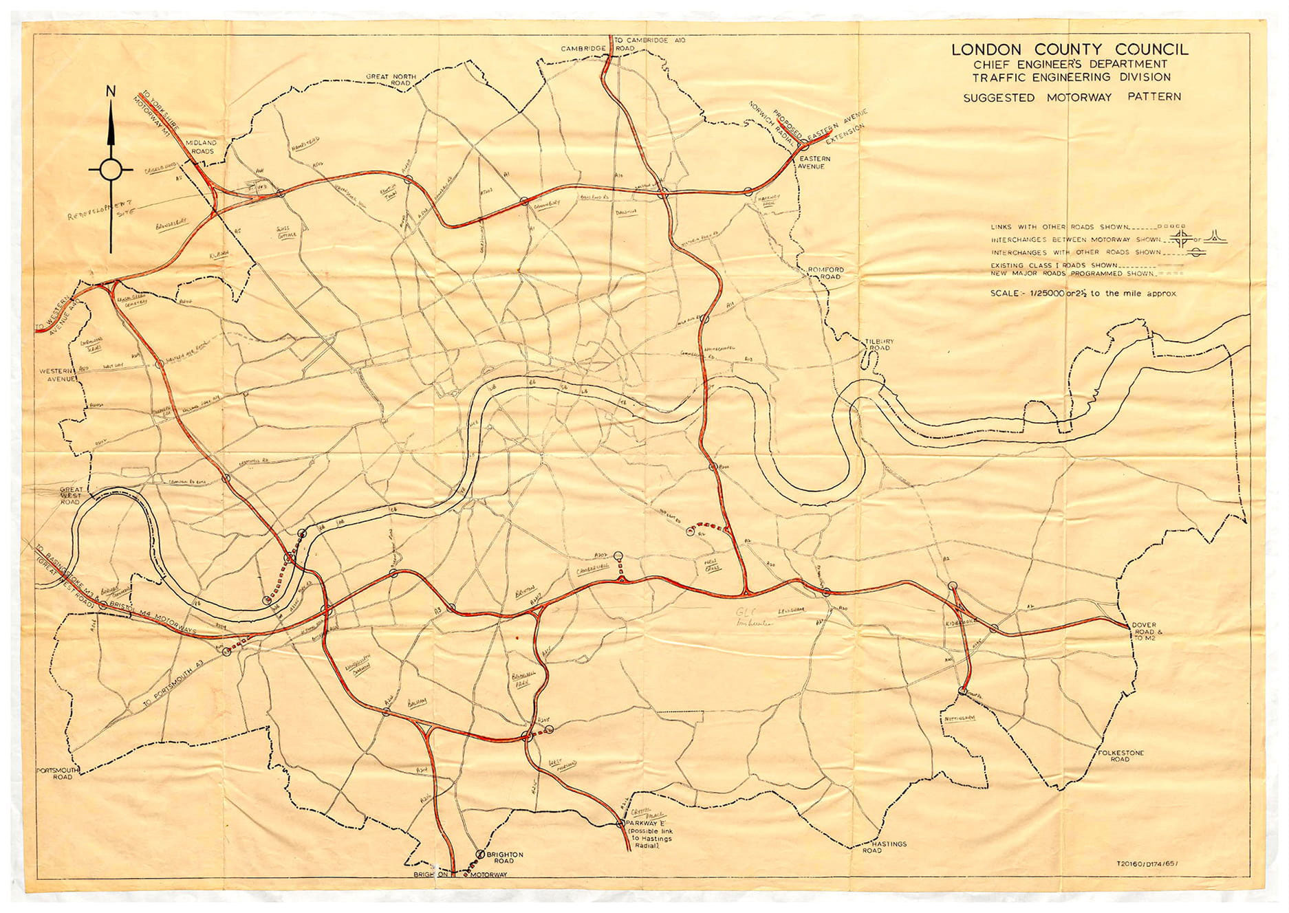 LCC suggested motorway pattern pre-1963
