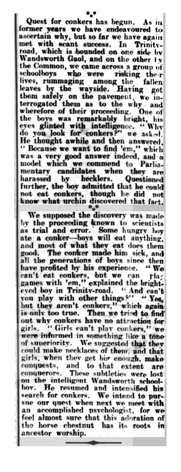 South Western Star cutting: Quest for conkers, 23 September 1938