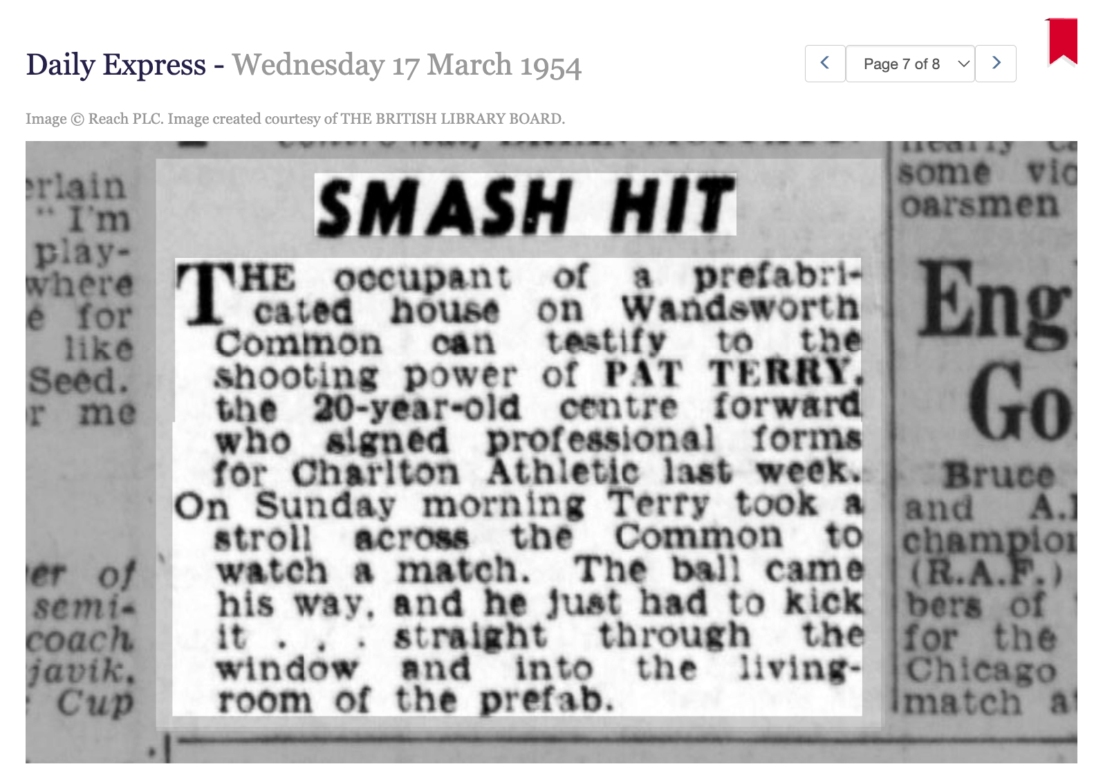 Daily Express, 17 March 1954: Smash Hit